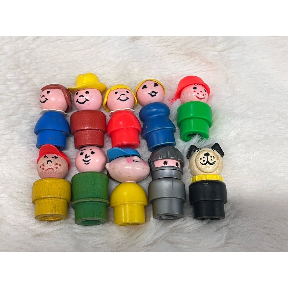 Vintage Fisher Price Little People Mixed Lot of 10 1970s 1980s Plastic Wood